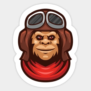 Monkey pilot Sticker